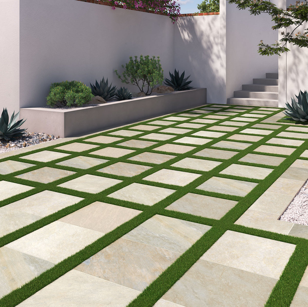 Golden White Porcelain Pavers