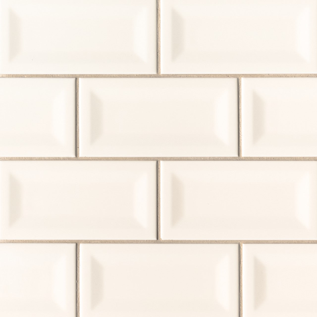 ALMOND GLOSSY 3X6 INVERTED BEVELE CERAMIC TILE