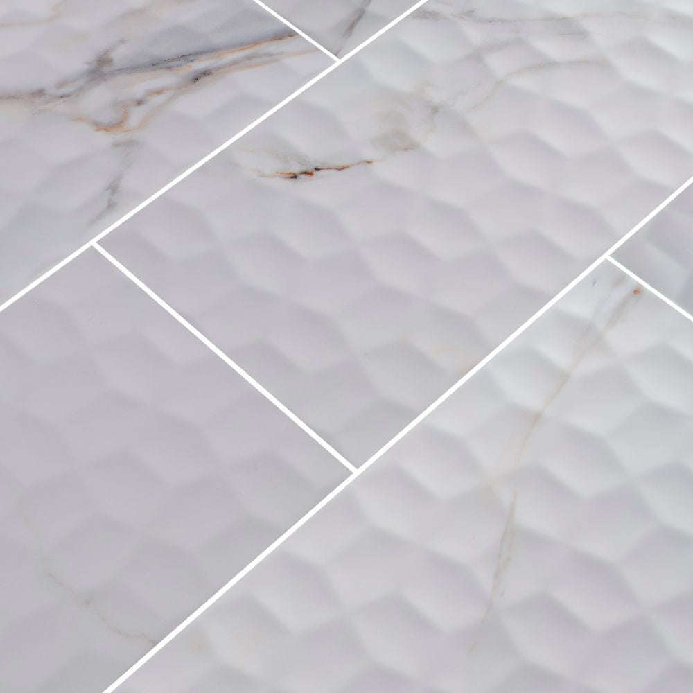 Adella Viso Calacatta 12X24 Satin Matte Ceramic Tile