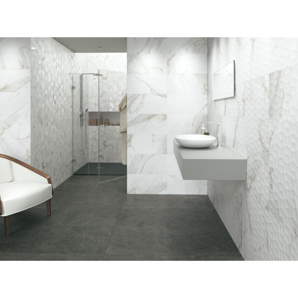 Adella Viso Calacatta 12X24 Satin Matte Ceramic Tile