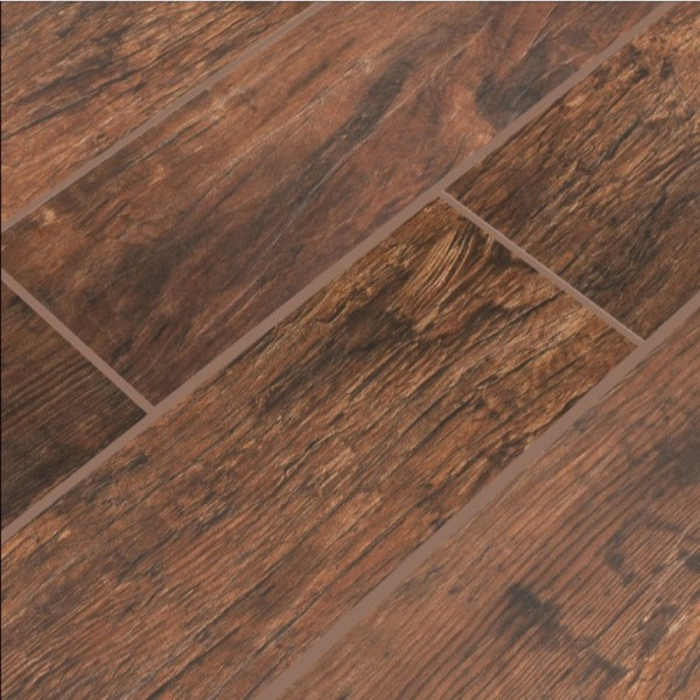 REDWOOD MAHOGANY 8X48 MATTE PORCELAIN TILE