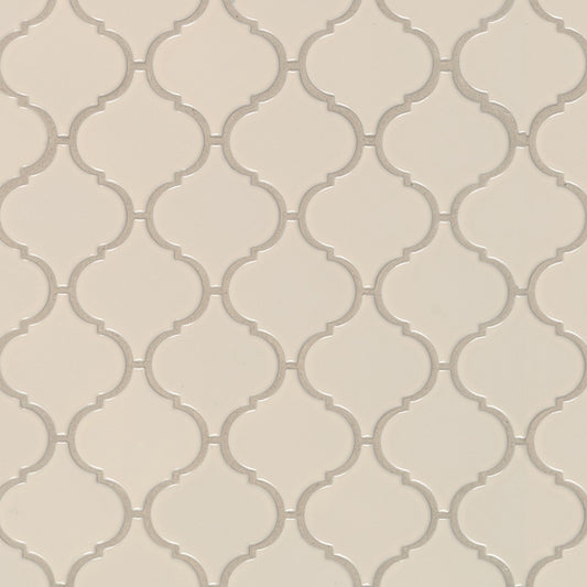ALMOND GLOSSY ARABESQUE MOSAIC PORCELAIN TILE