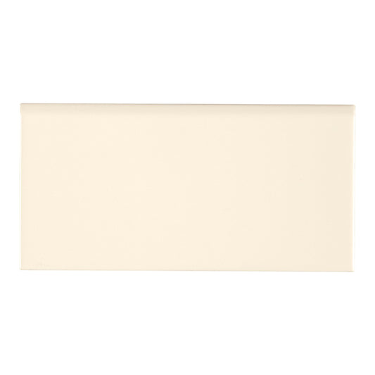 ALMOND GLOSSY 3X6SINGLE BULL NOSE CERAMIC TILE