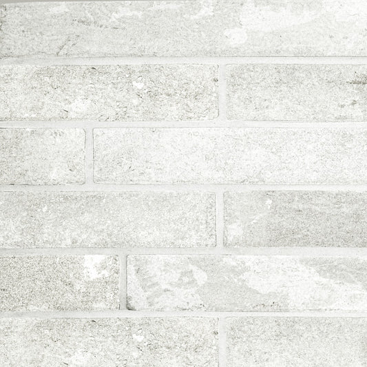 BRICKSTONE WHITE 2X18 MATTE PORCELAIN TILE