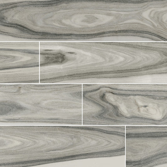 DELLANO MOSS GREY 8X48 POLISHED PORCELAIN TILE