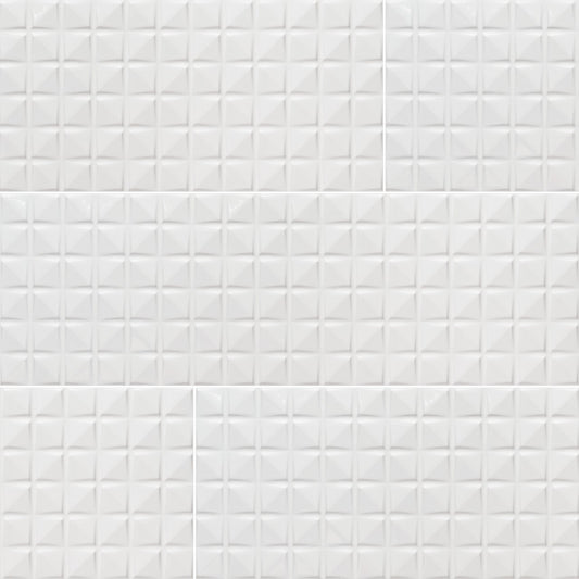 DYMO CHEX WHITE 12X36 GLOSSY CERAMIC TILE
