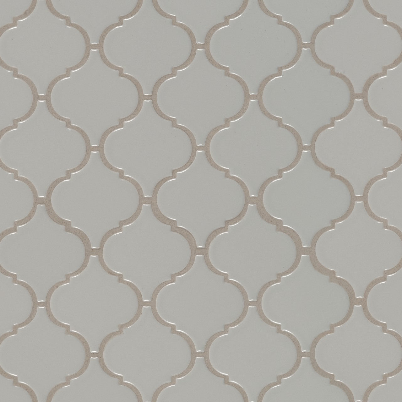 GRAY GLOSSY ARABESQUE MOSAIC PORCELAIN TILE