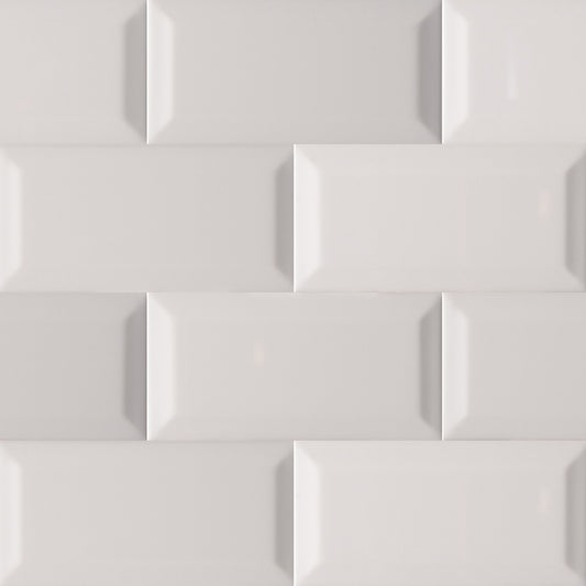 GRAY GLOSSY 3X6 BEVELED CERAMIC TILE