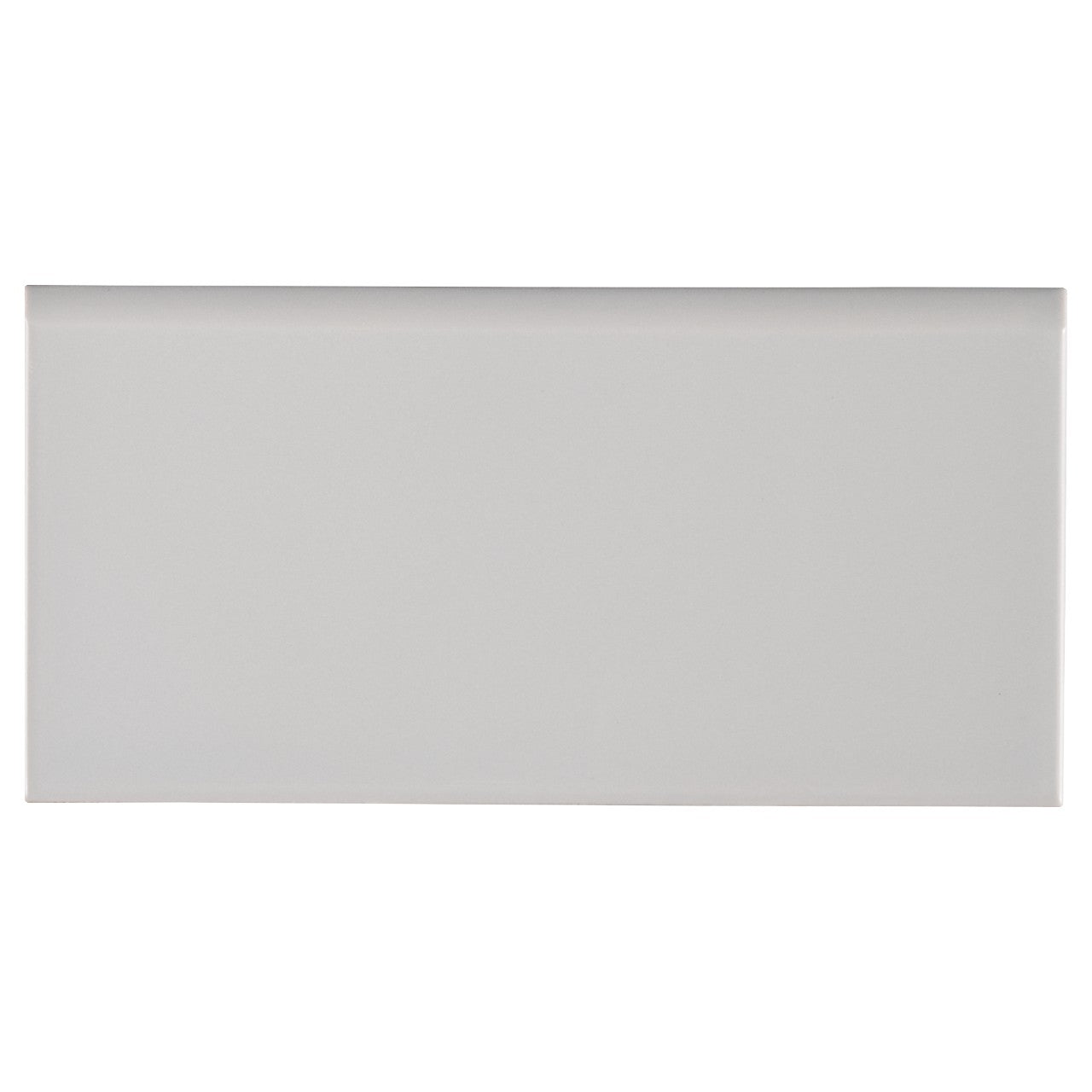 GRAY GLOSSY 3X6 SINGLE BULL NOSE CERAMIC TILE