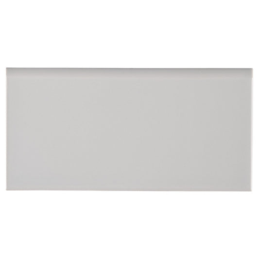 GRAY GLOSSY 3X6 SINGLE BULL NOSE CERAMIC TILE