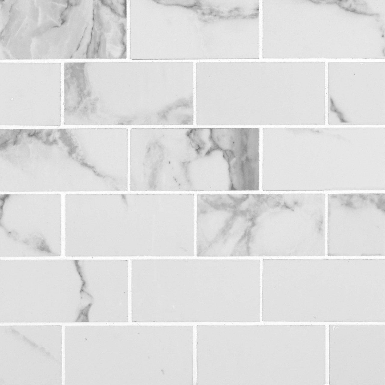 PIETRA STATUARIO 2X4 MOSAIC POLISHED PORCELAIN TILE