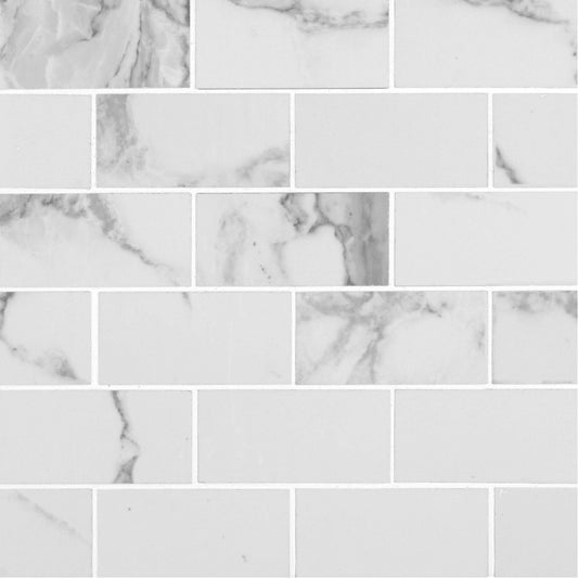 PIETRA STATUARIO 2X4 MOSAIC POLISHED PORCELAIN TILE