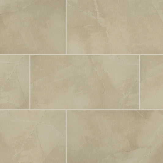 SANDE CREAM 12X24 POLISHED PORCELAIN TILE