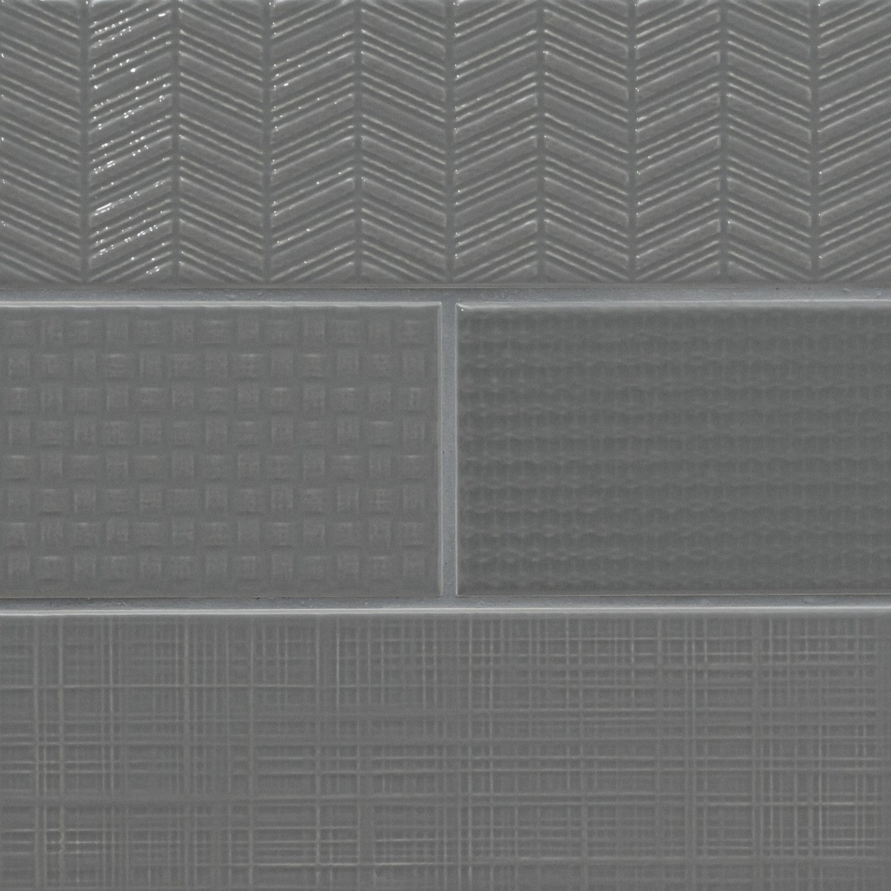 URBANO GRAPHITE 3D MIX 4X12 GLOSSY WALL TILE