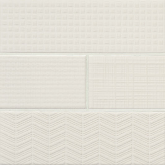 URBANO PURE 3D MIX 4X12 GLOSSY WALL TILE