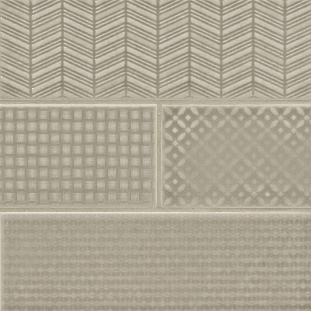 URBANO WARM CONCRETE 3D MIX  4X12 GLOSSY WALL TILE