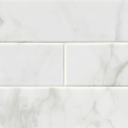 CLASSIQUE WHITE CARRARA GLOSSY 4X16 CERAMIC TILE