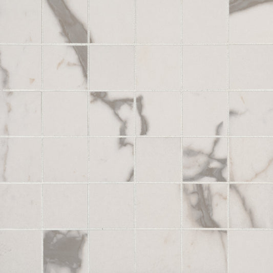 WHITE VENA 2X2 MOSAIC MATTE MOSAIC SHEET