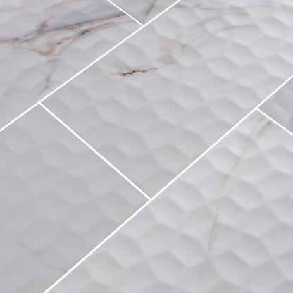 Adella Viso Calacatta 12X24 Satin Matte Ceramic Tile