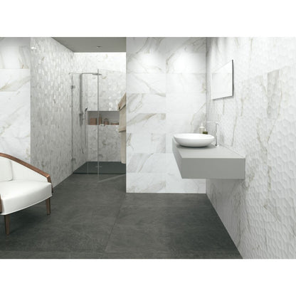 Adella Viso Calacatta 12X24 Satin Matte Ceramic Tile