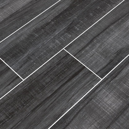 Belmond Obsidian 8X40 Black Matte Ceramic Tile